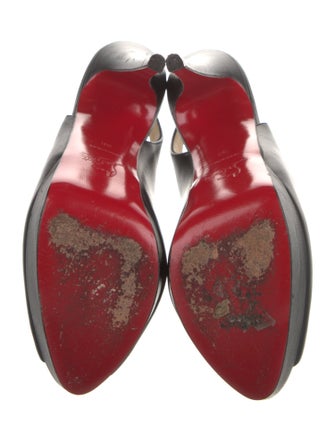 Christian Louboutin Leather Animal Print Slingback Pumps