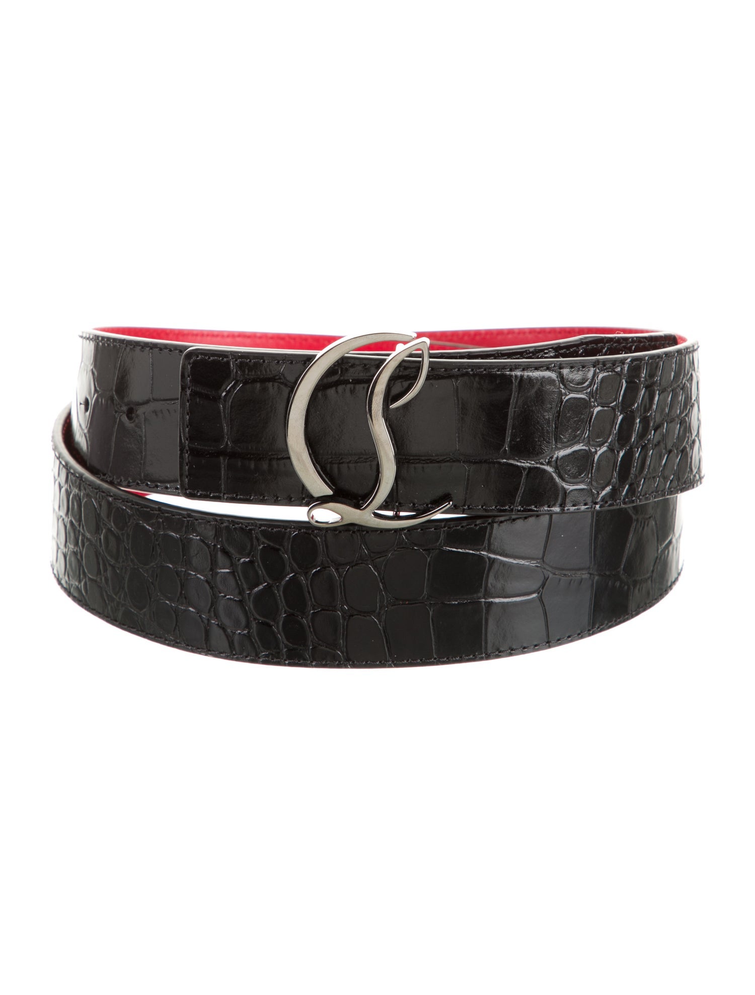 Christian Louboutin Embossed Leather Belt