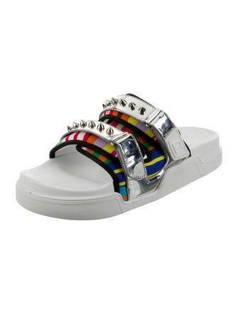 Christian Louboutin Patent Leather Printed Slides