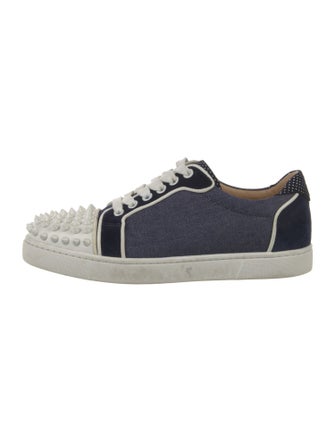 Christian Louboutin Spike Accents Denim Sneakers