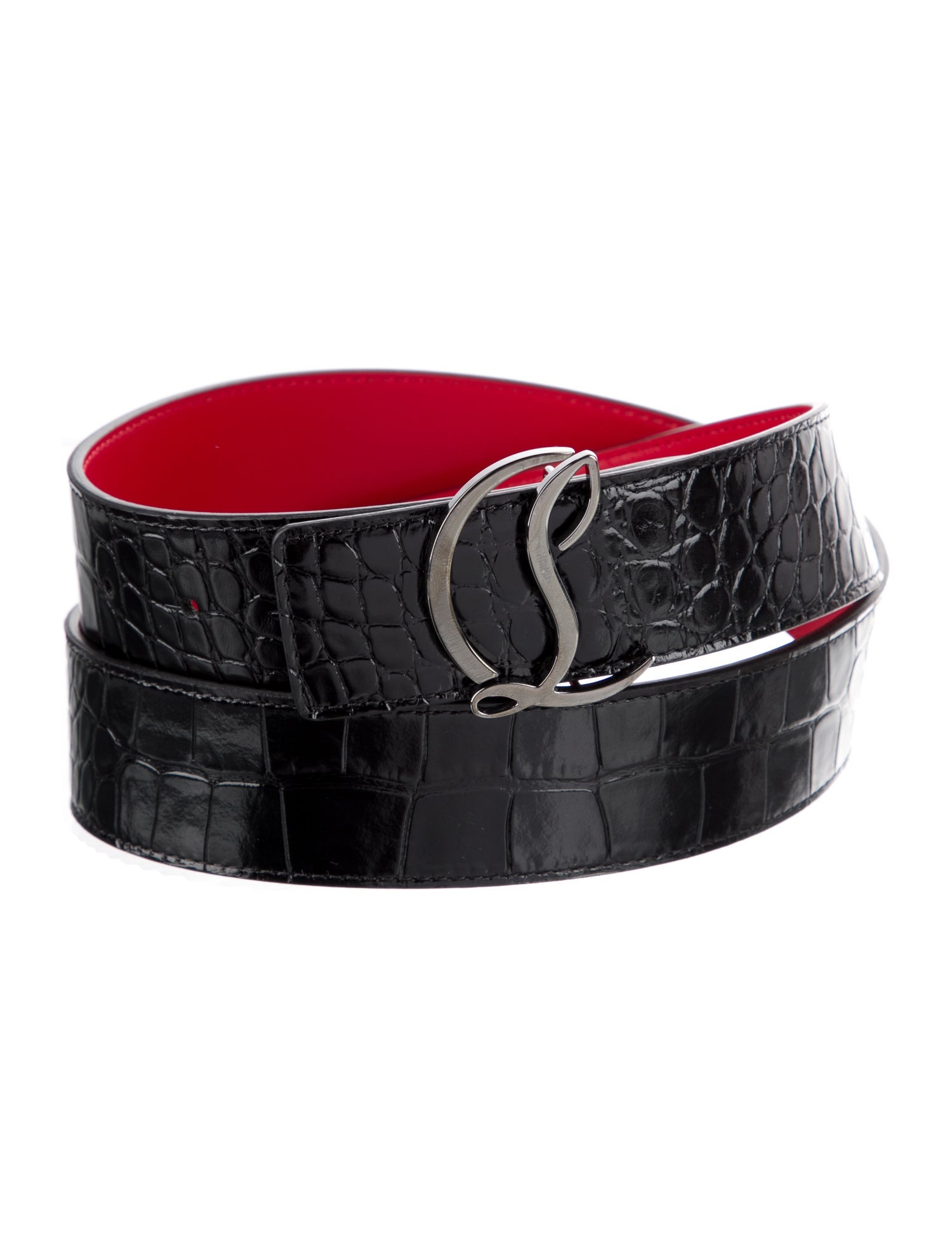 Christian Louboutin Embossed Leather Belt
