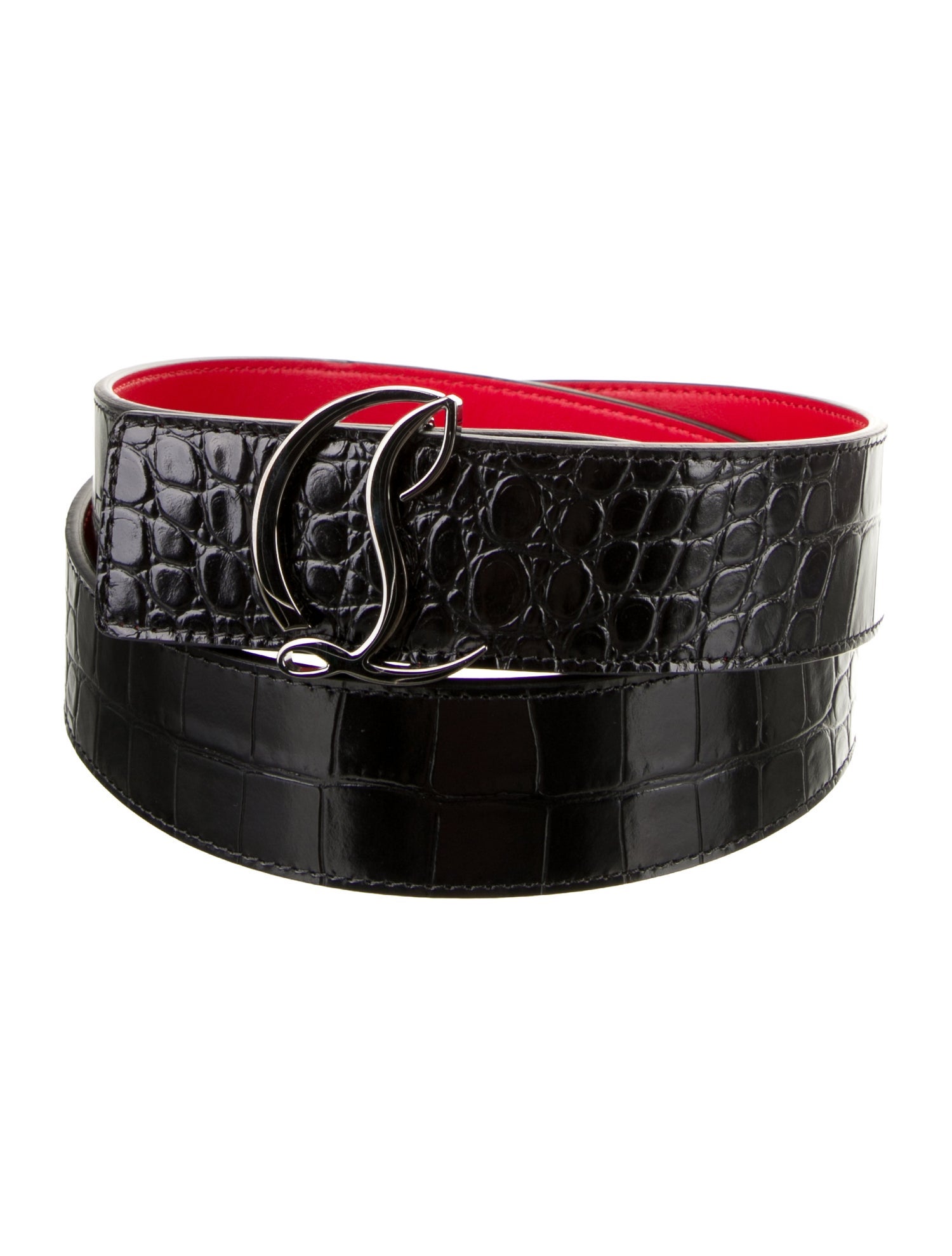 Christian Louboutin Embossed Leather Belt