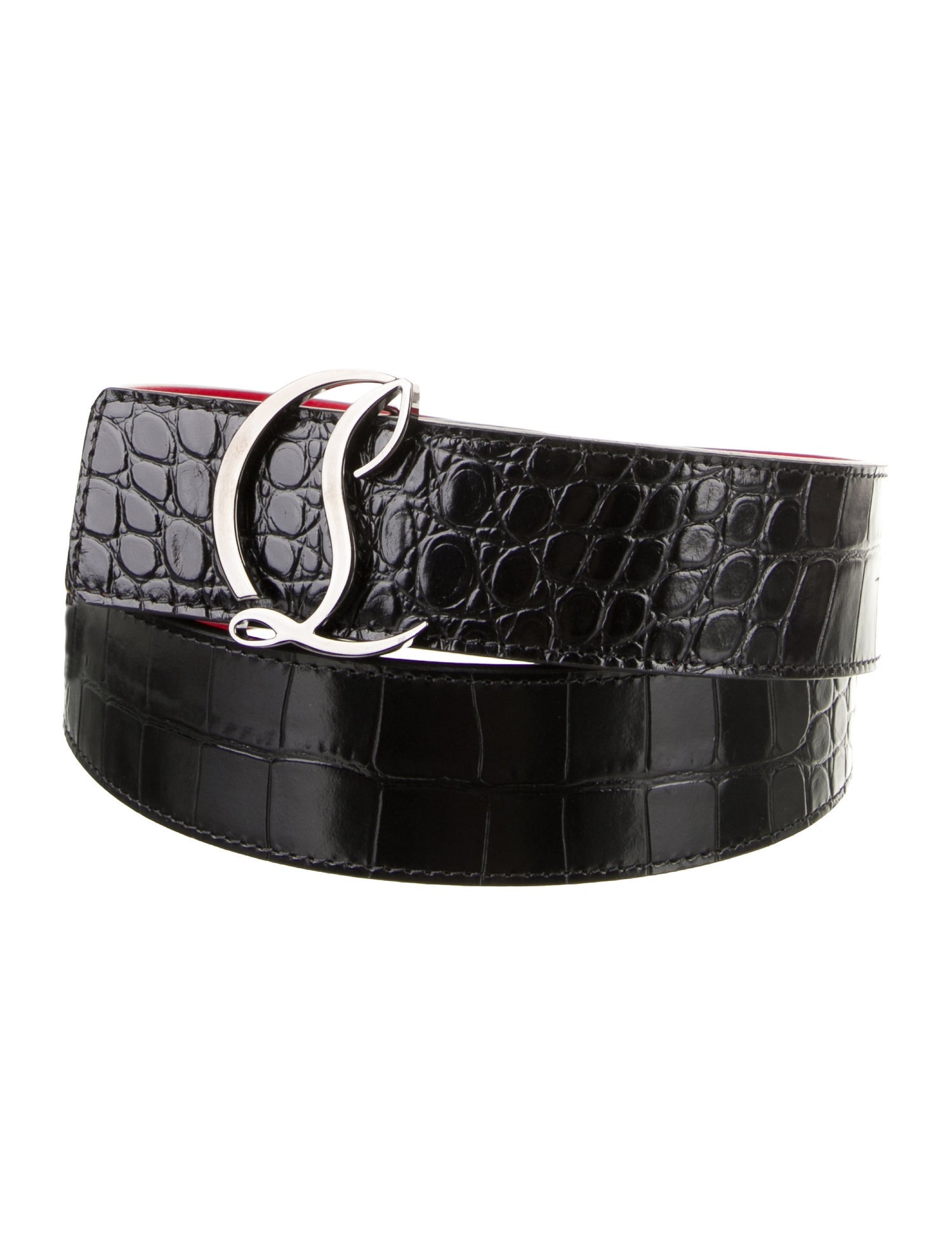 Christian Louboutin Embossed Leather Waist Belt