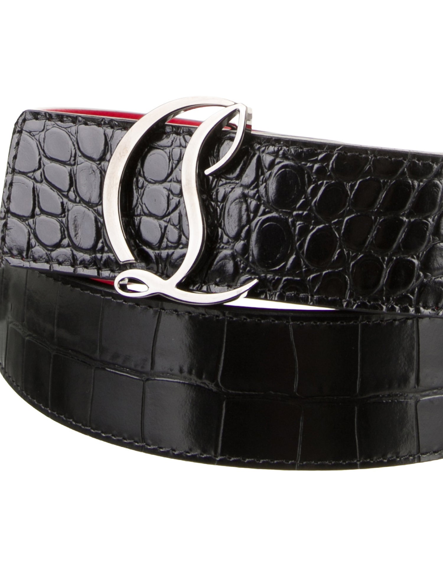 Christian Louboutin Embossed Leather Waist Belt