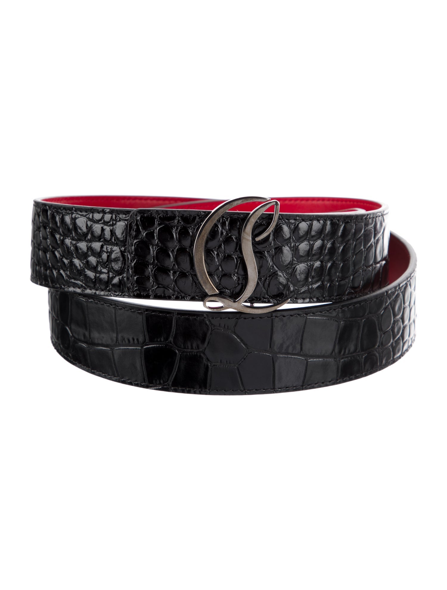 Christian Louboutin Embossed Leather Belt