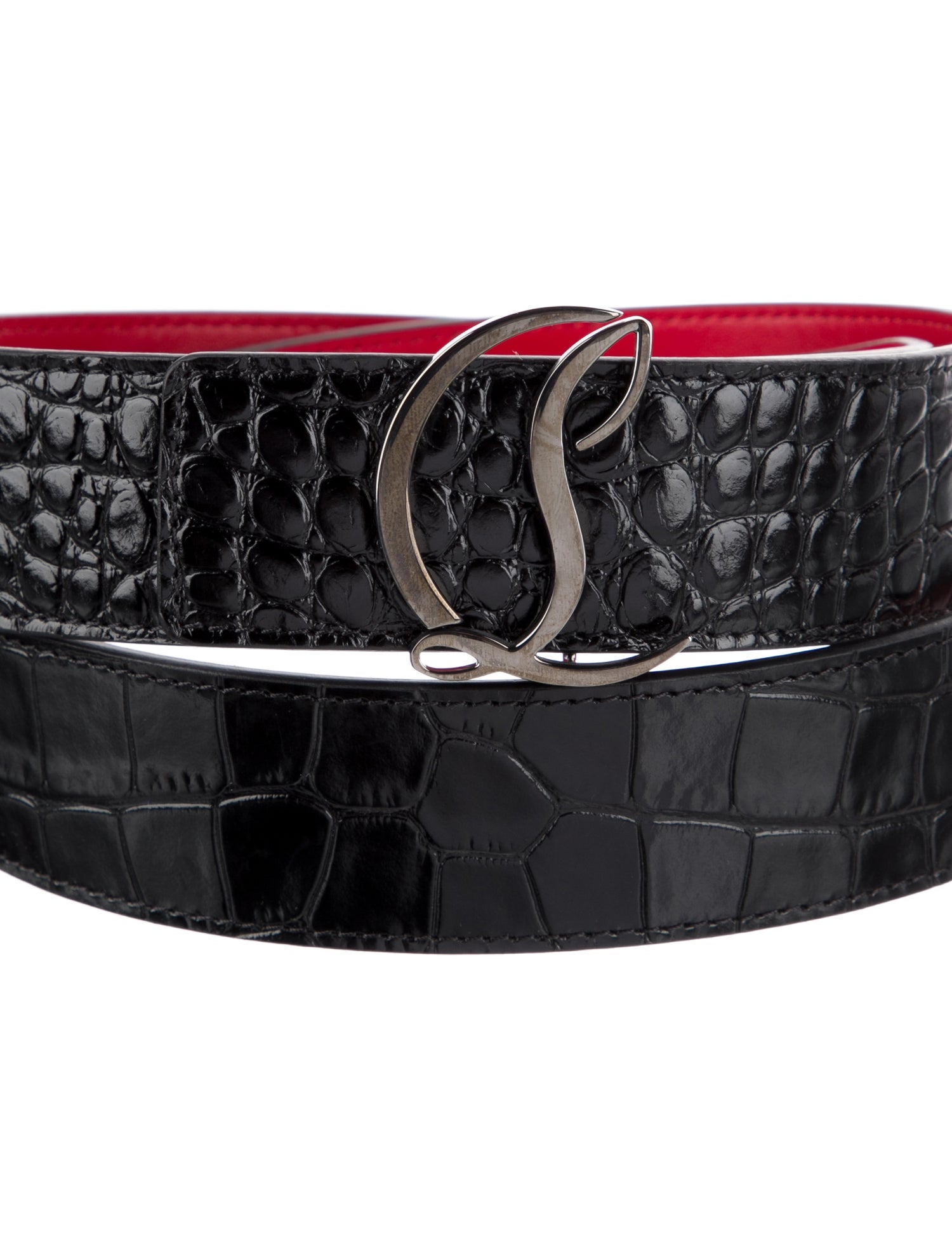 Christian Louboutin Embossed Leather Belt