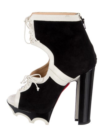 Christian Louboutin Suede Colorblock Pattern Boots
