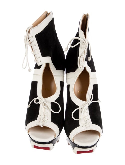 Christian Louboutin Suede Colorblock Pattern Boots