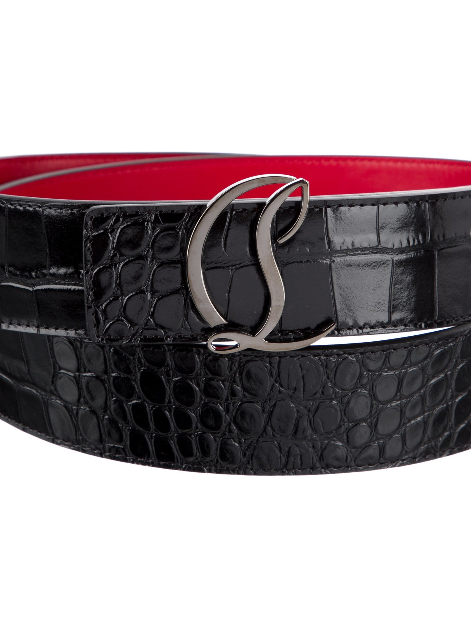 Christian Louboutin Embossed Leather Belt
