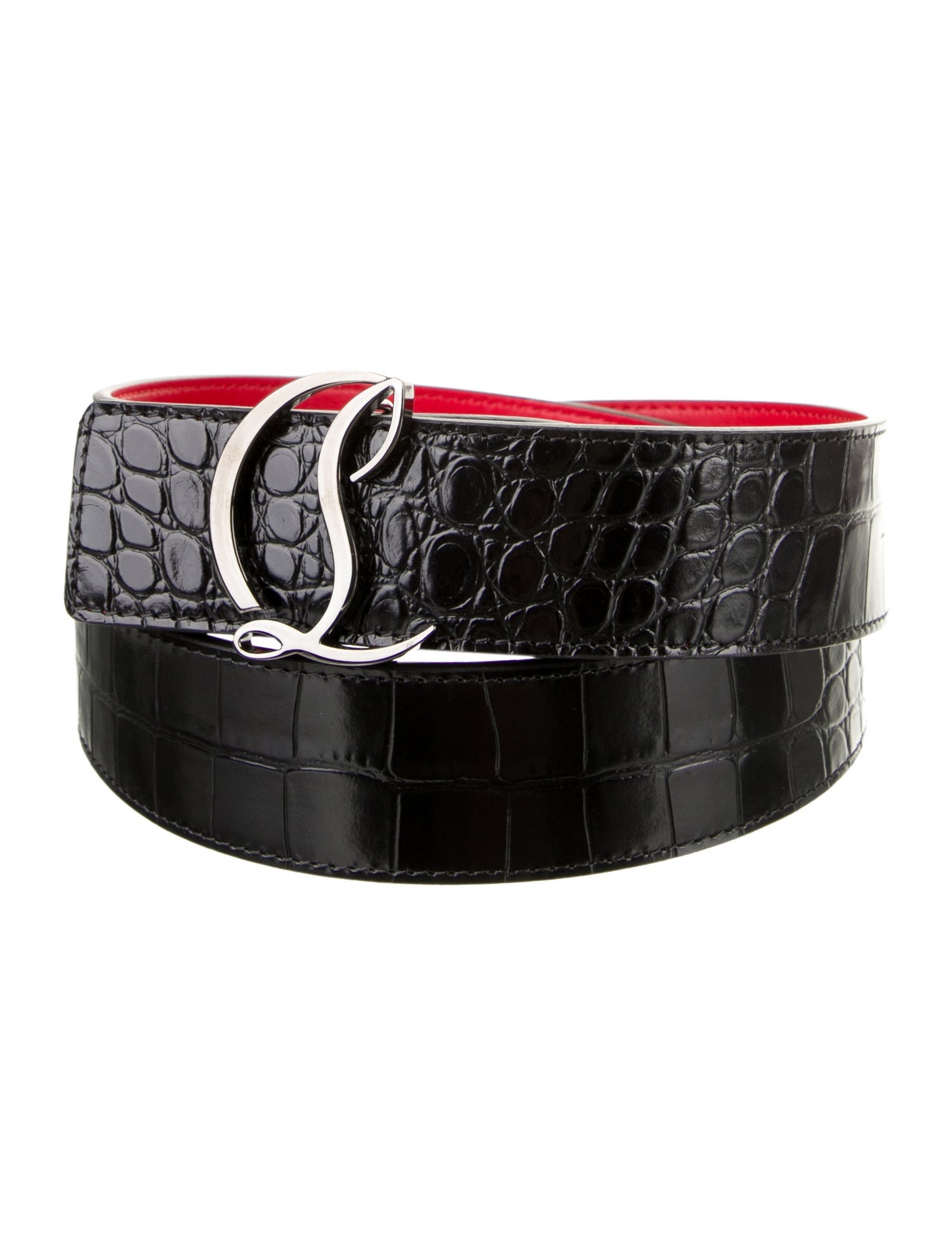 Christian Louboutin Embossed Leather Belt
