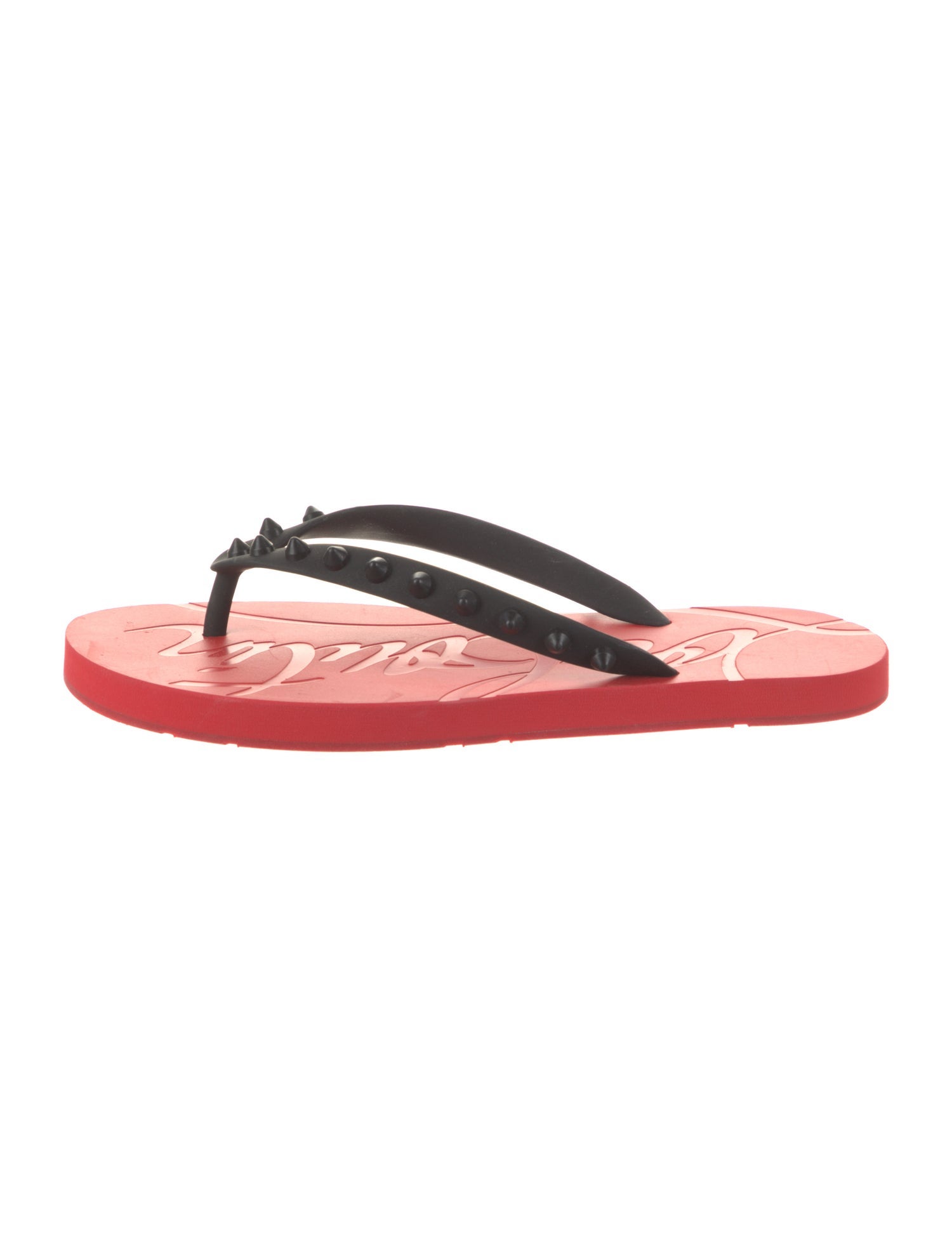 Christian Louboutin Rubber Studded Accents Flip Flops