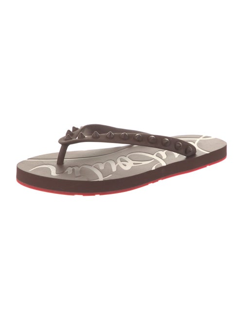 Christian Louboutin Rubber Studded Accents Flip Flops