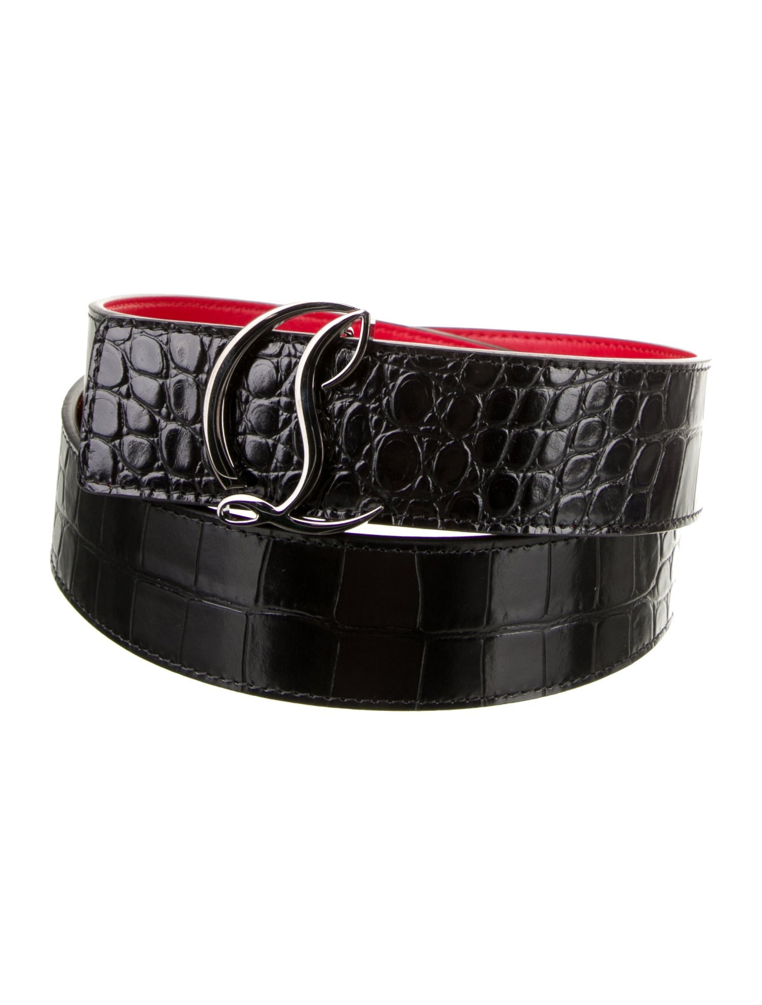 Christian Louboutin Embossed Leather Belt
