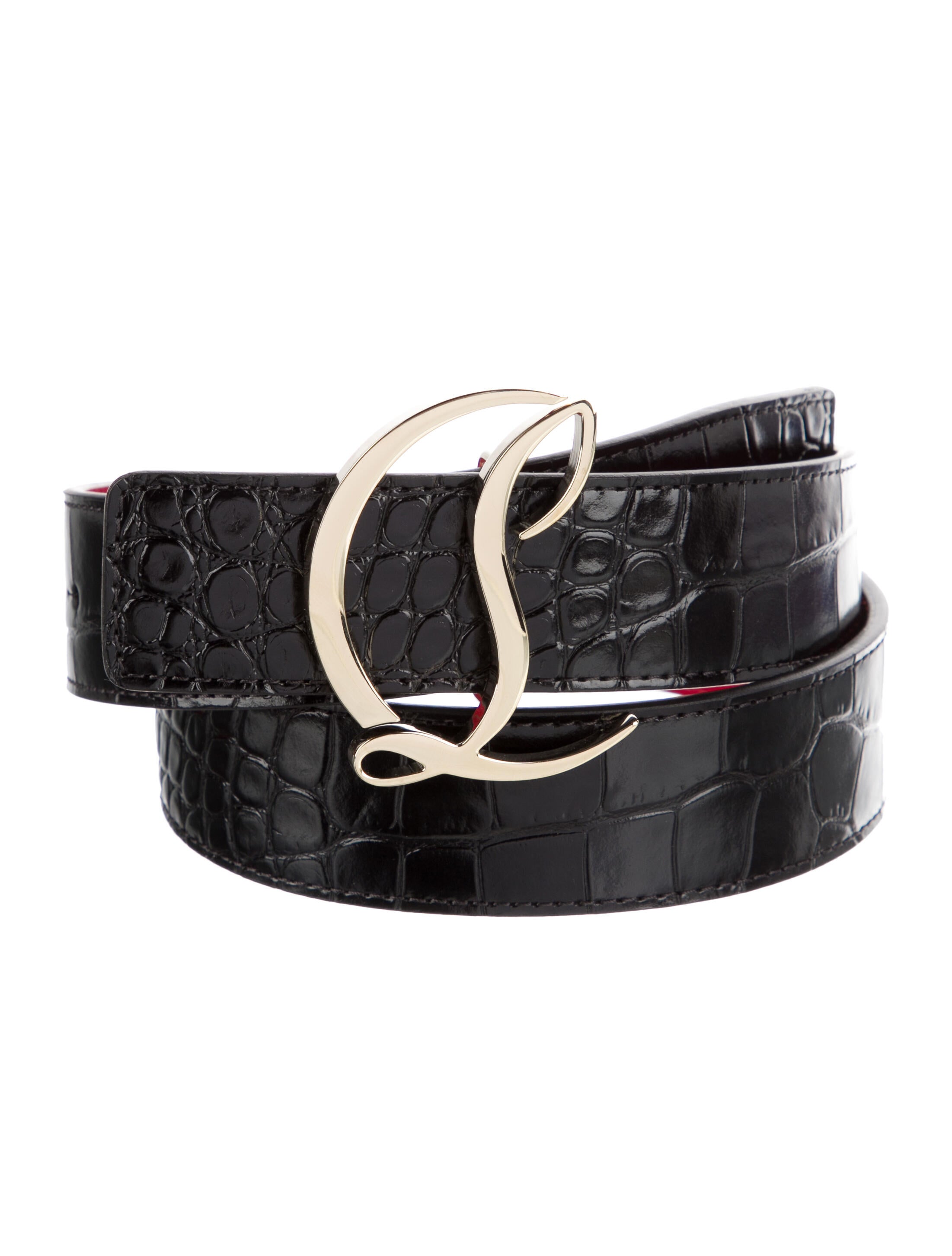 Christian Louboutin Embossed Leather Belt
