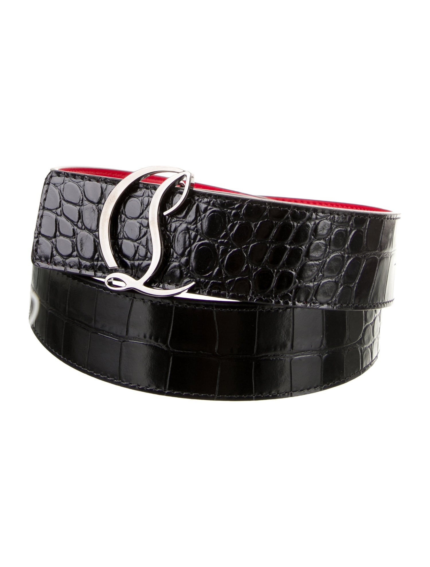 Christian Louboutin Embossed Leather Waist Belt