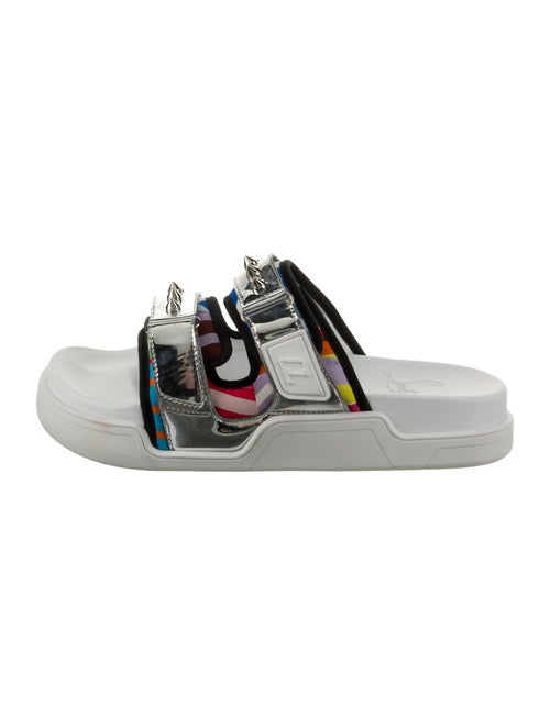 Christian Louboutin Canvas Studded Accents Slides