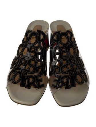 Christian Louboutin PVC Glitter Accents Slides