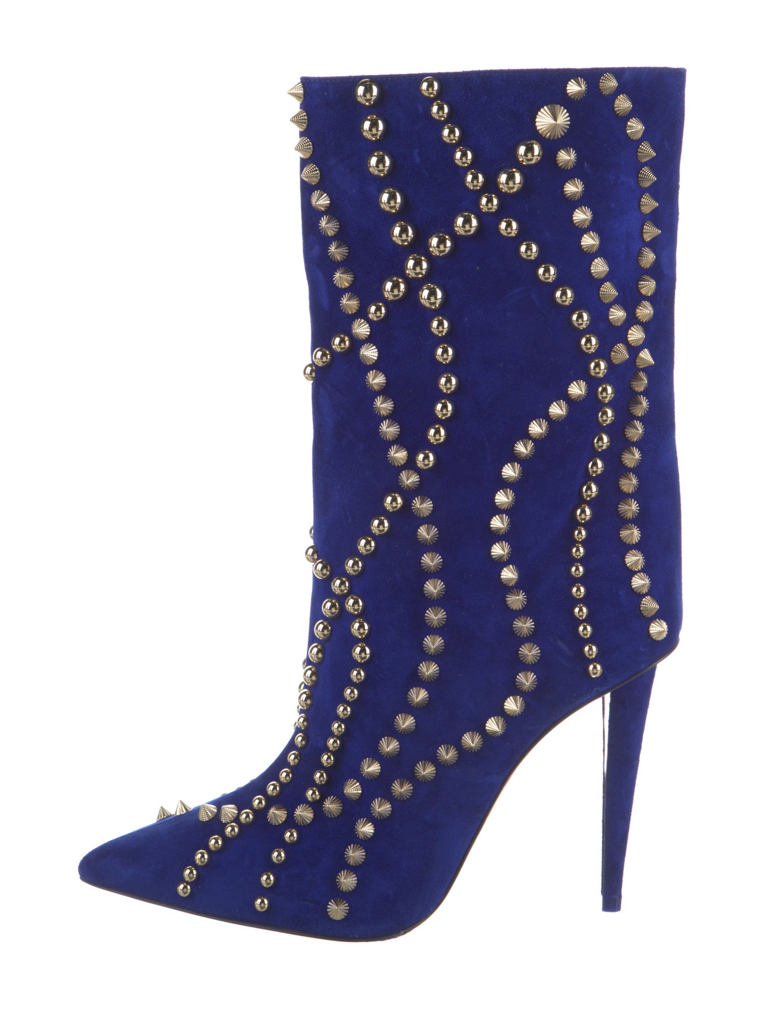 Christian Louboutin Suede Studded Accents Boots