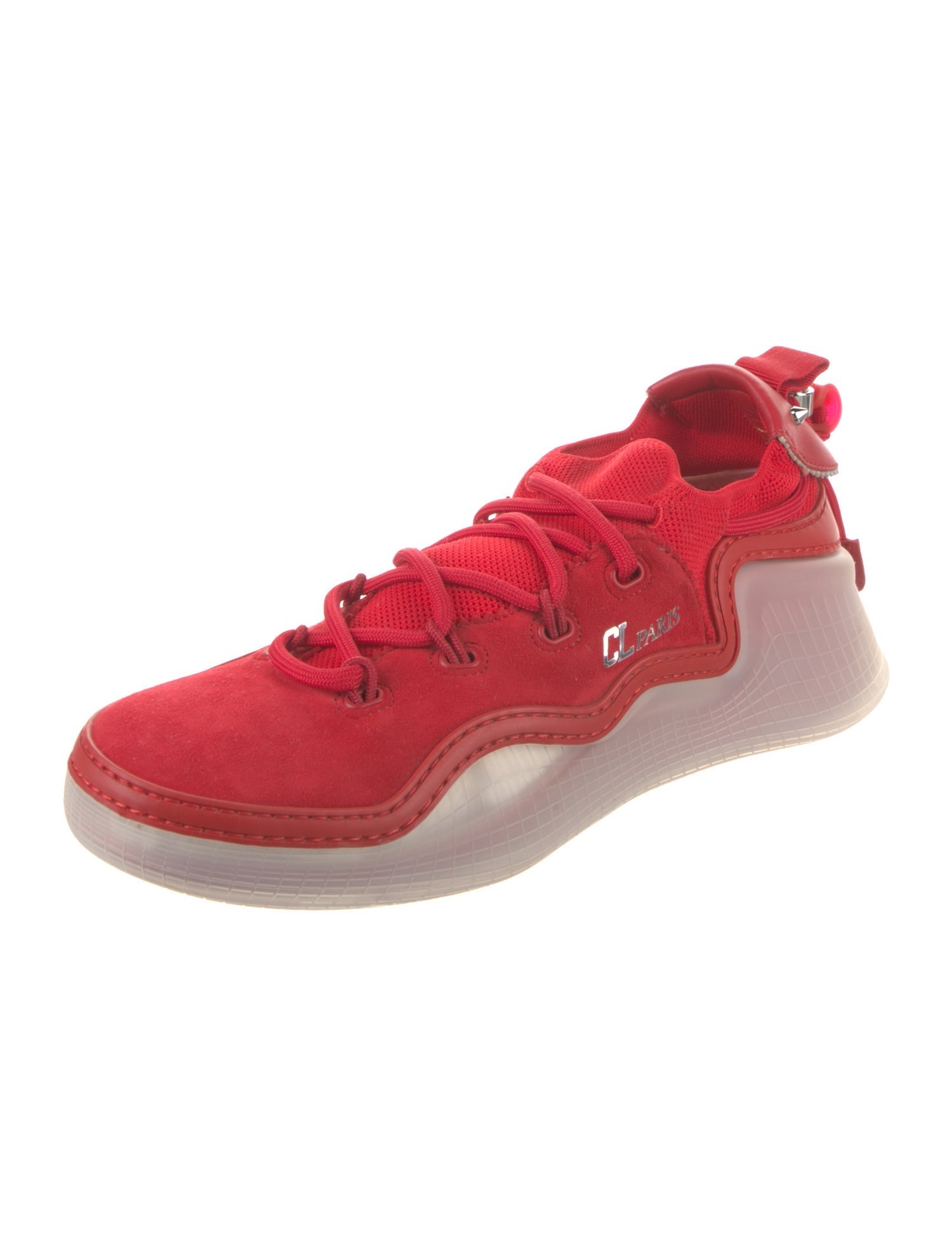 Christian Louboutin Spike Accents Suede Sneakers