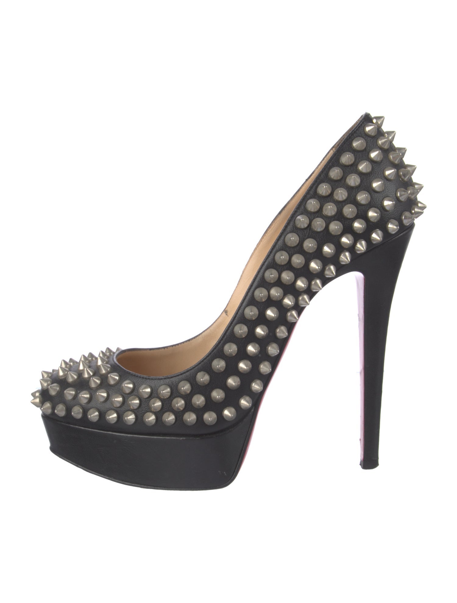 Christian Louboutin Spike Accents Leather Pumps