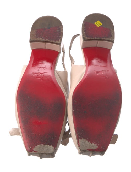 Christian Louboutin Leather Bow Accents Slingback Pumps