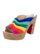 Christian Louboutin Suede Colorblock Pattern Mules