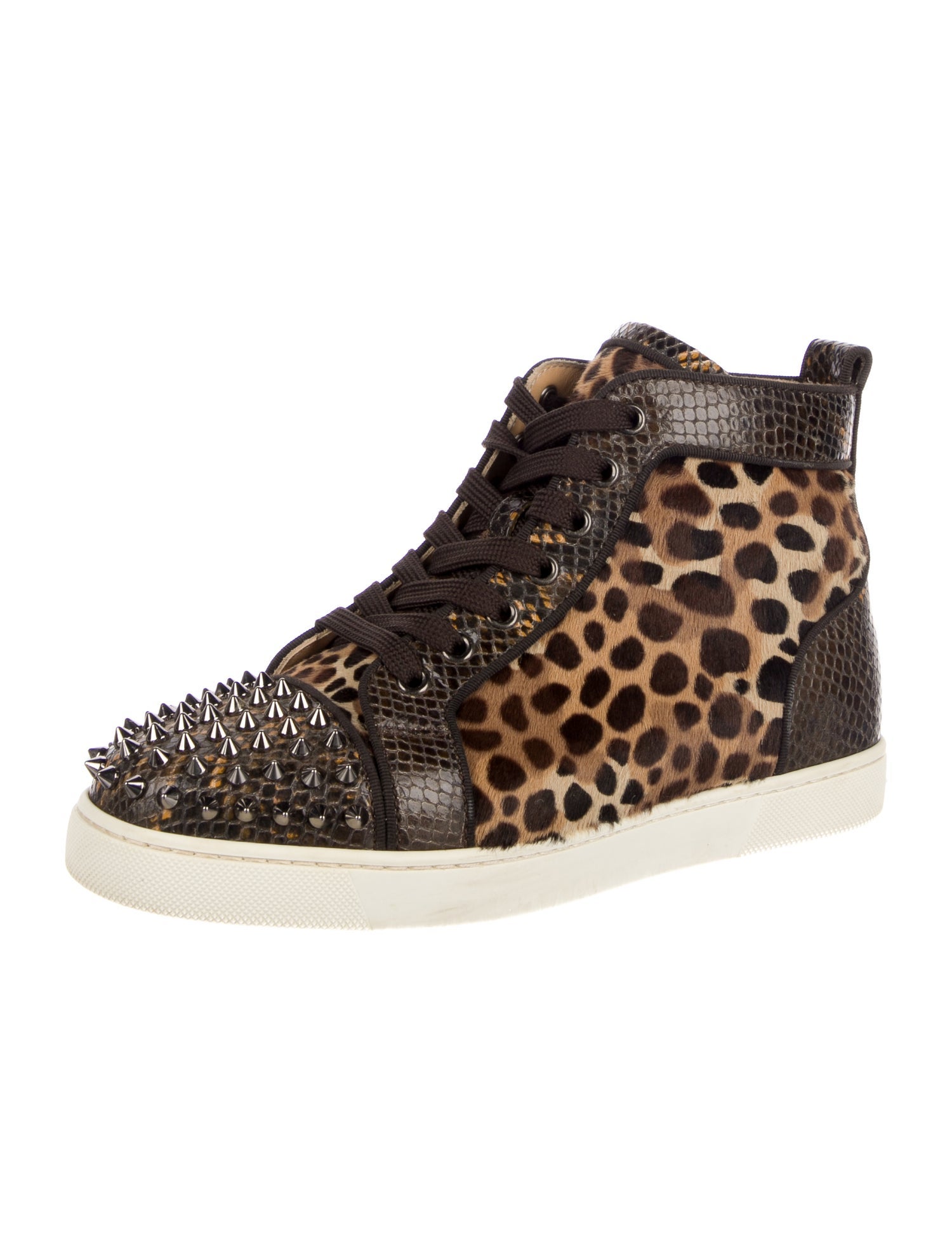 Christian Louboutin Spike Accents Ponyhair Sneakers