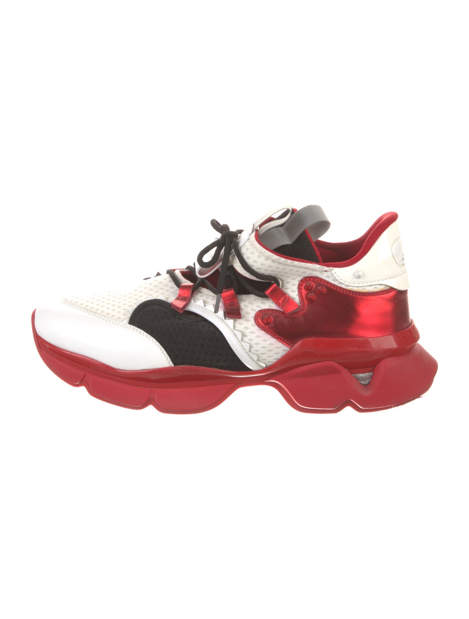 Christian Louboutin Spike Accents Mesh Sneakers