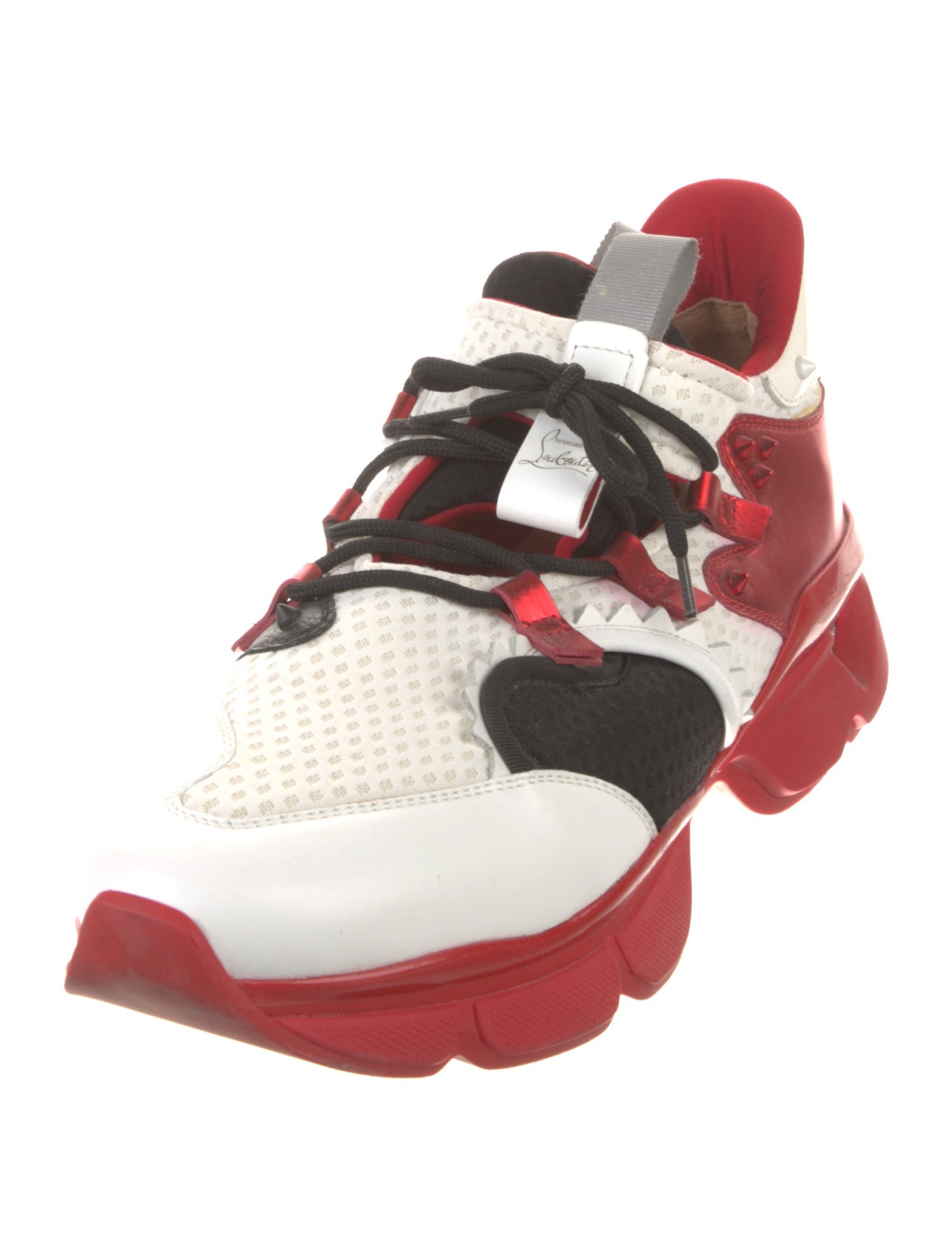 Christian Louboutin Spike Accents Mesh Sneakers