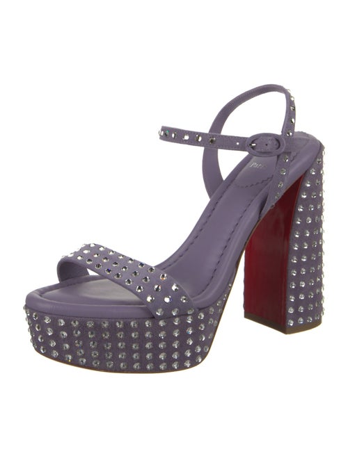 Christian Louboutin Suede Crystal Embellishments Sandals