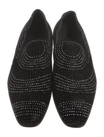 Christian Louboutin Suede Polka Dot Print Loafers
