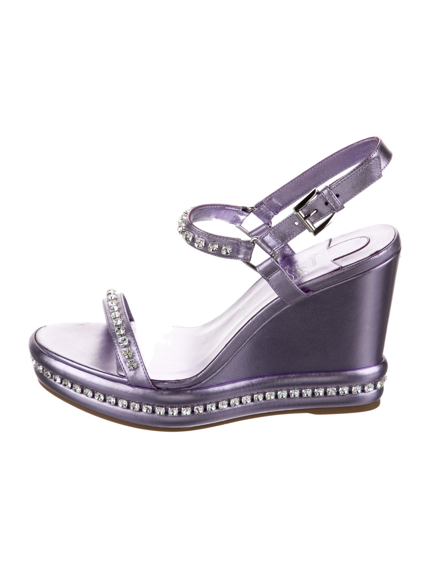 Christian Louboutin Leather Printed Slingback Sandals