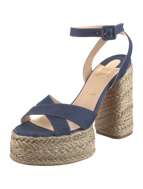 Christian Louboutin Denim Colorblock Pattern Espadrilles