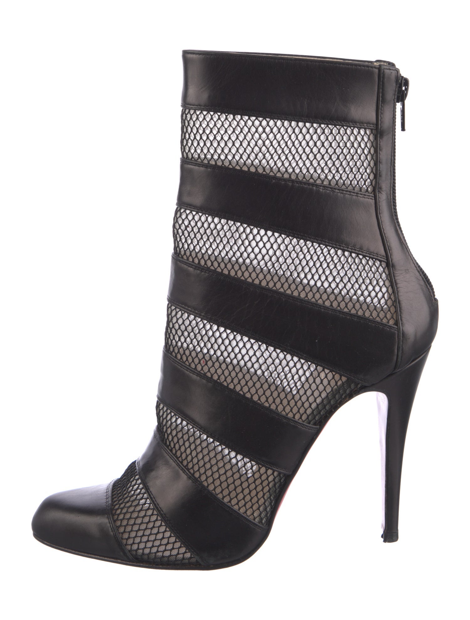 Christian Louboutin Leather Mesh Accents Boots