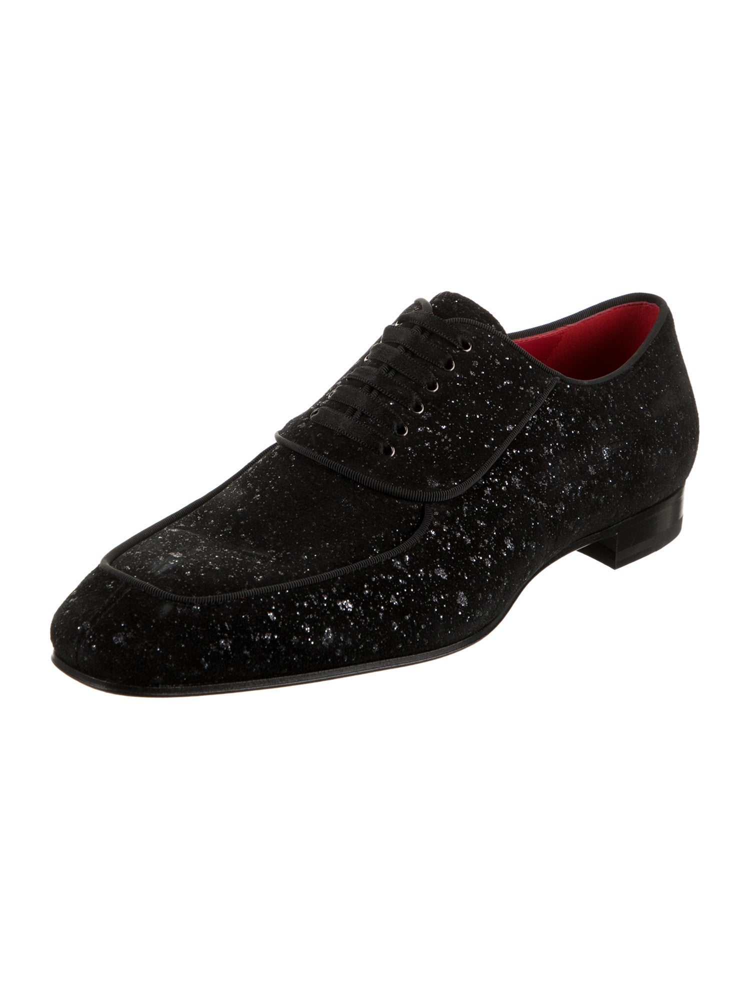 Christian Louboutin Suede Glitter Accents Oxfords