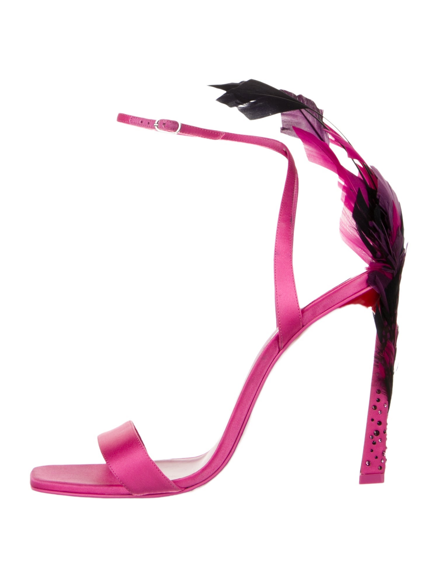 Christian Louboutin Satin Crystal Embellishments Sandals