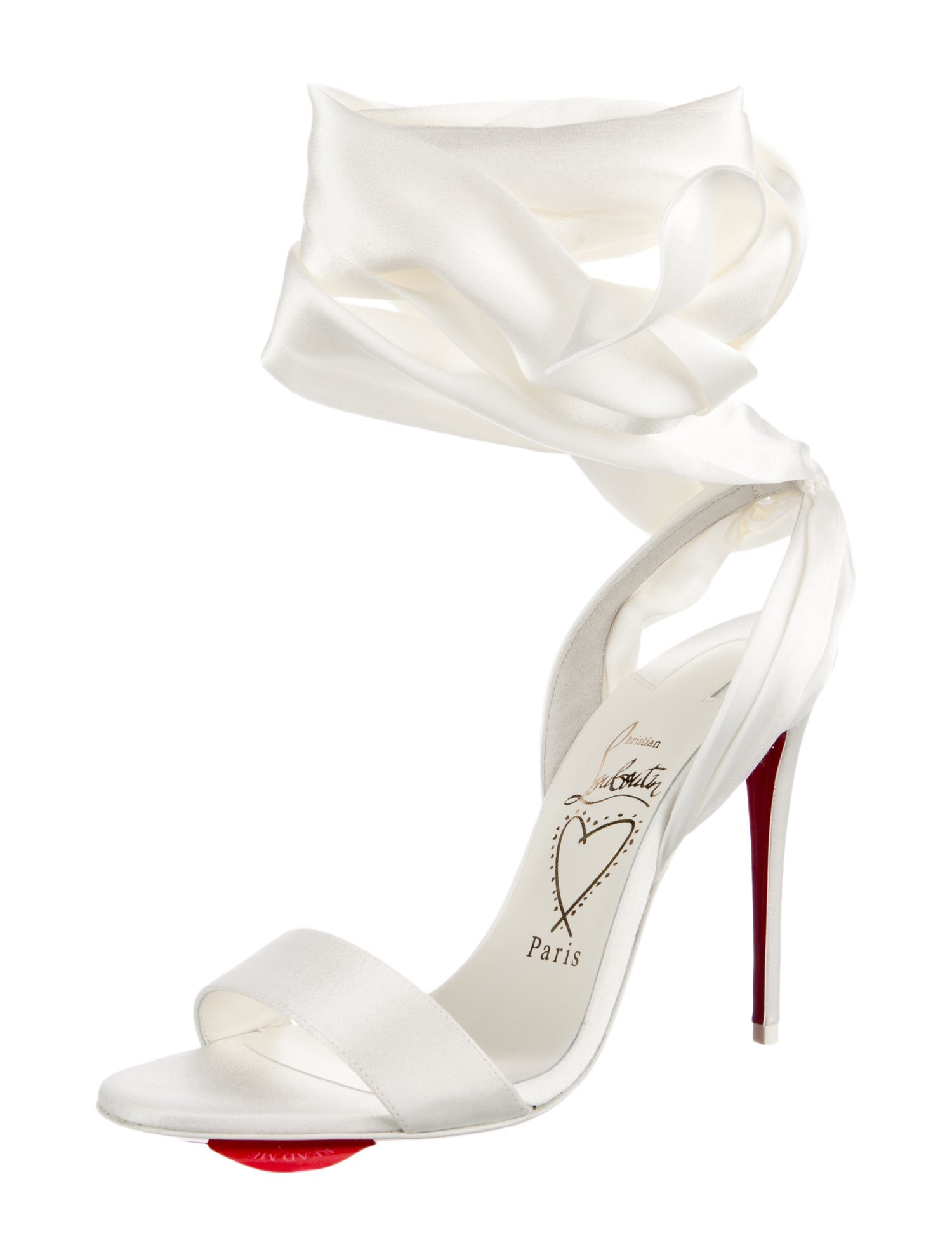 Christian Louboutin Sandale Du Desert 100 Satin Sandals w/ Tags