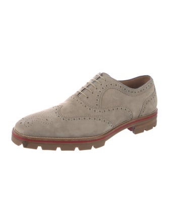 Christian Louboutin Suede Lasercut Accents Brogues
