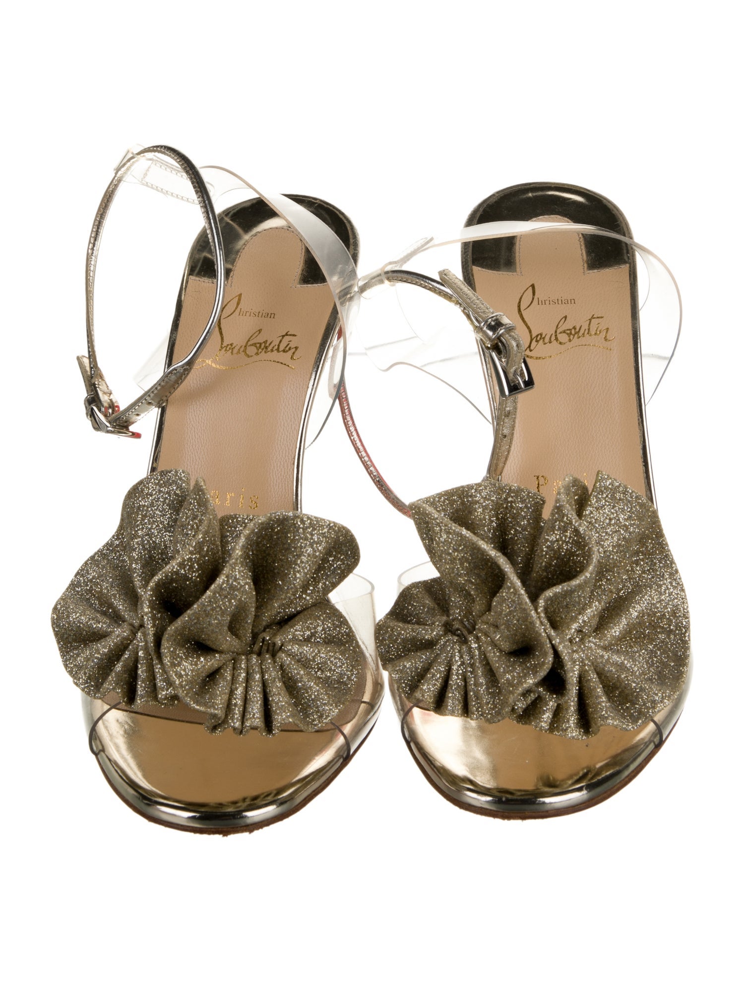 Christian Louboutin PVC Animal Print T-Strap Sandals