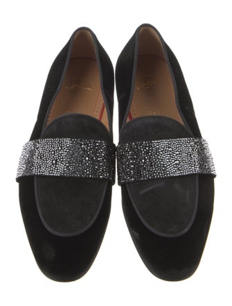 Christian Louboutin Suede Colorblock Pattern Loafers