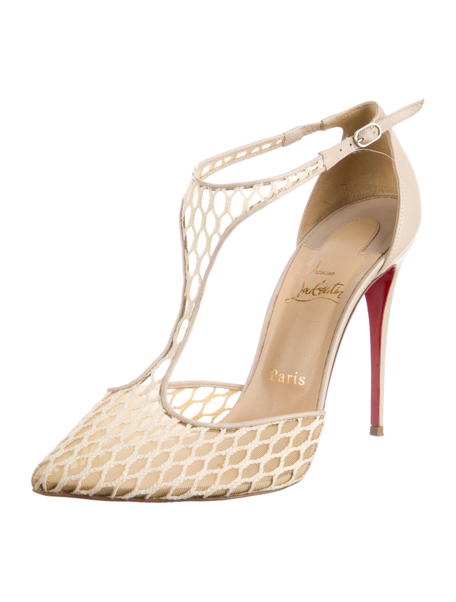 Christian Louboutin Mesh T-Strap Pumps