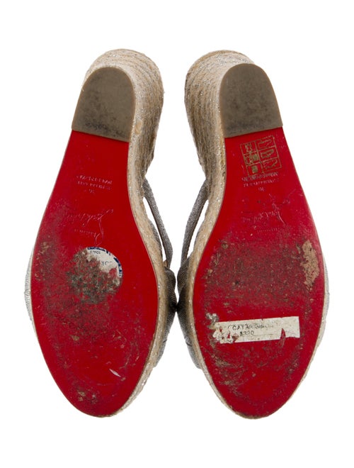 Christian Louboutin Colorblock Pattern Glitter Accents Espadrilles