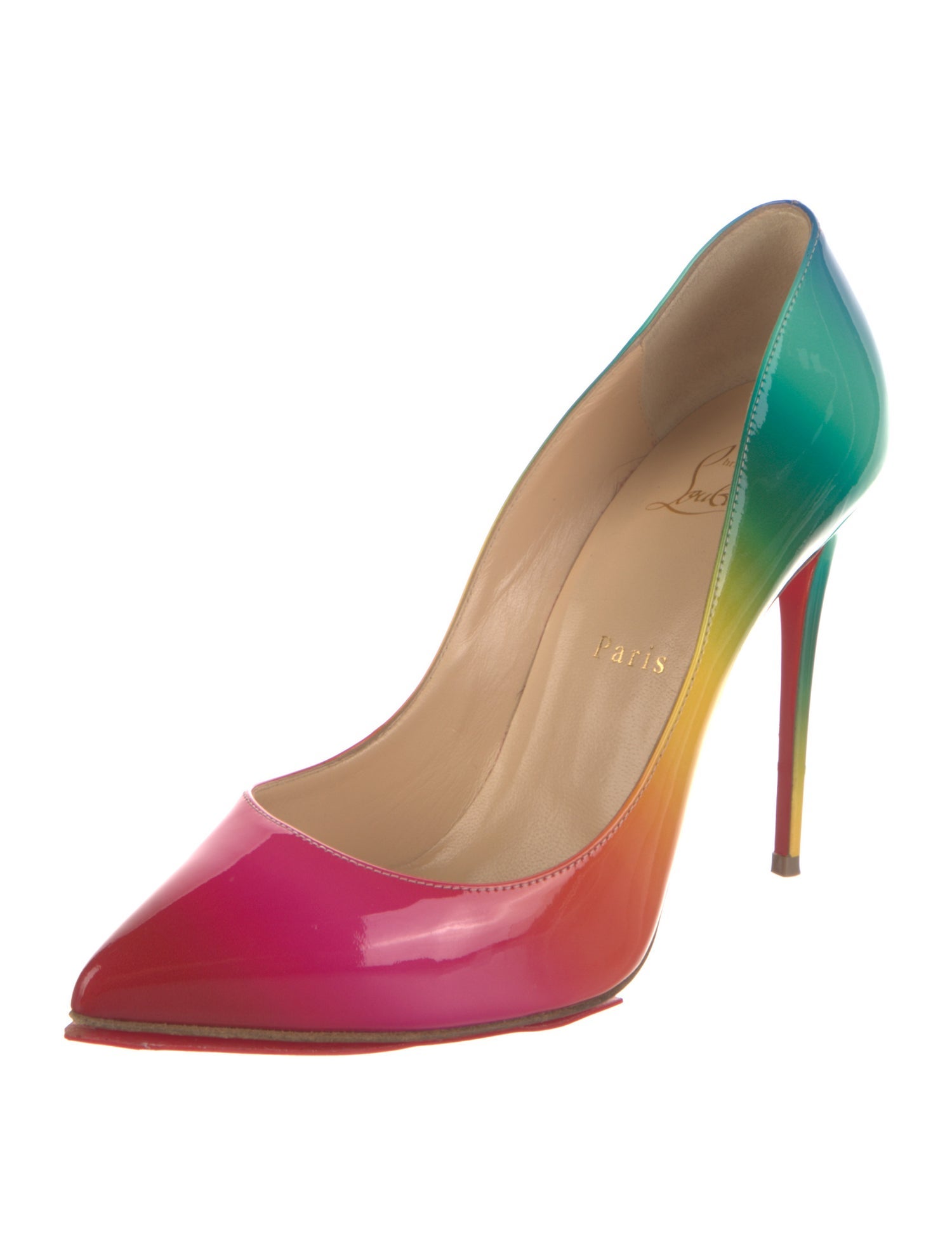 Christian Louboutin Patent Leather Leather Trim Embellishment Pumps