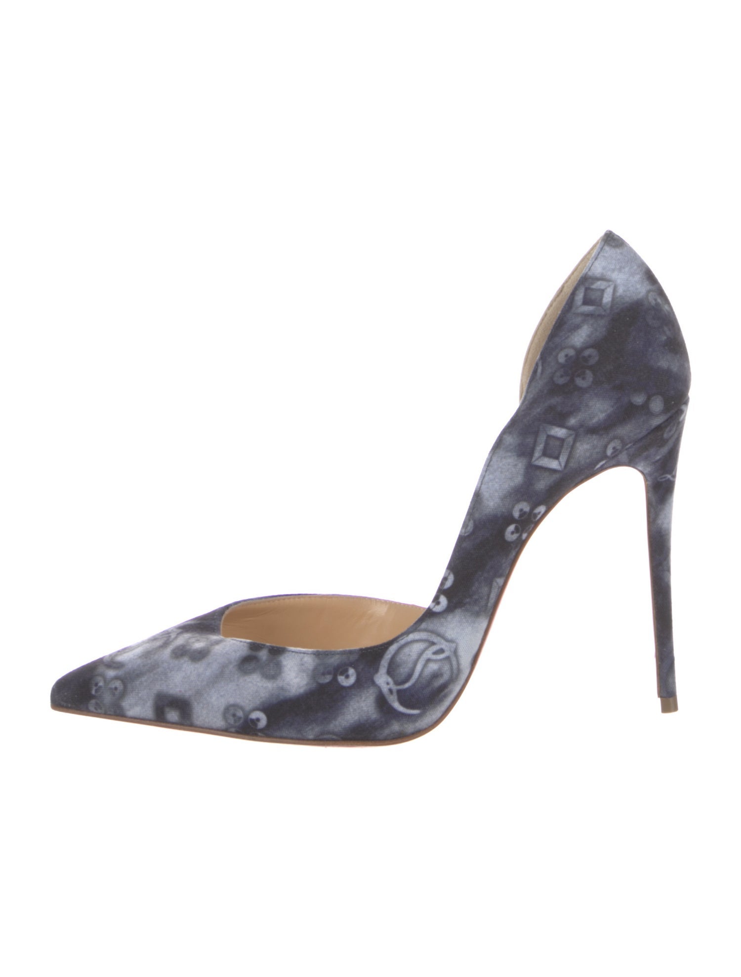 Christian Louboutin Canvas Animal Print D'Orsay Pumps