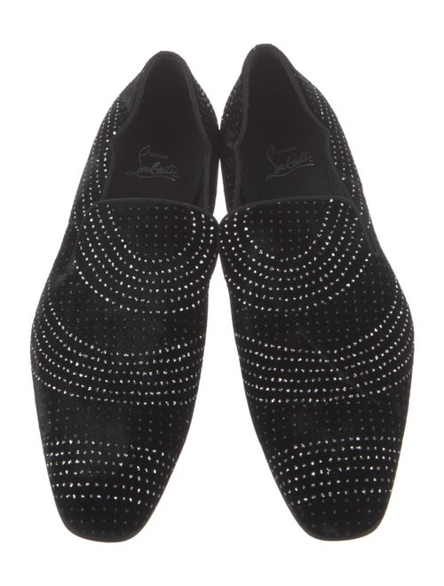 Christian Louboutin Velvet Polka Dot Print Loafers