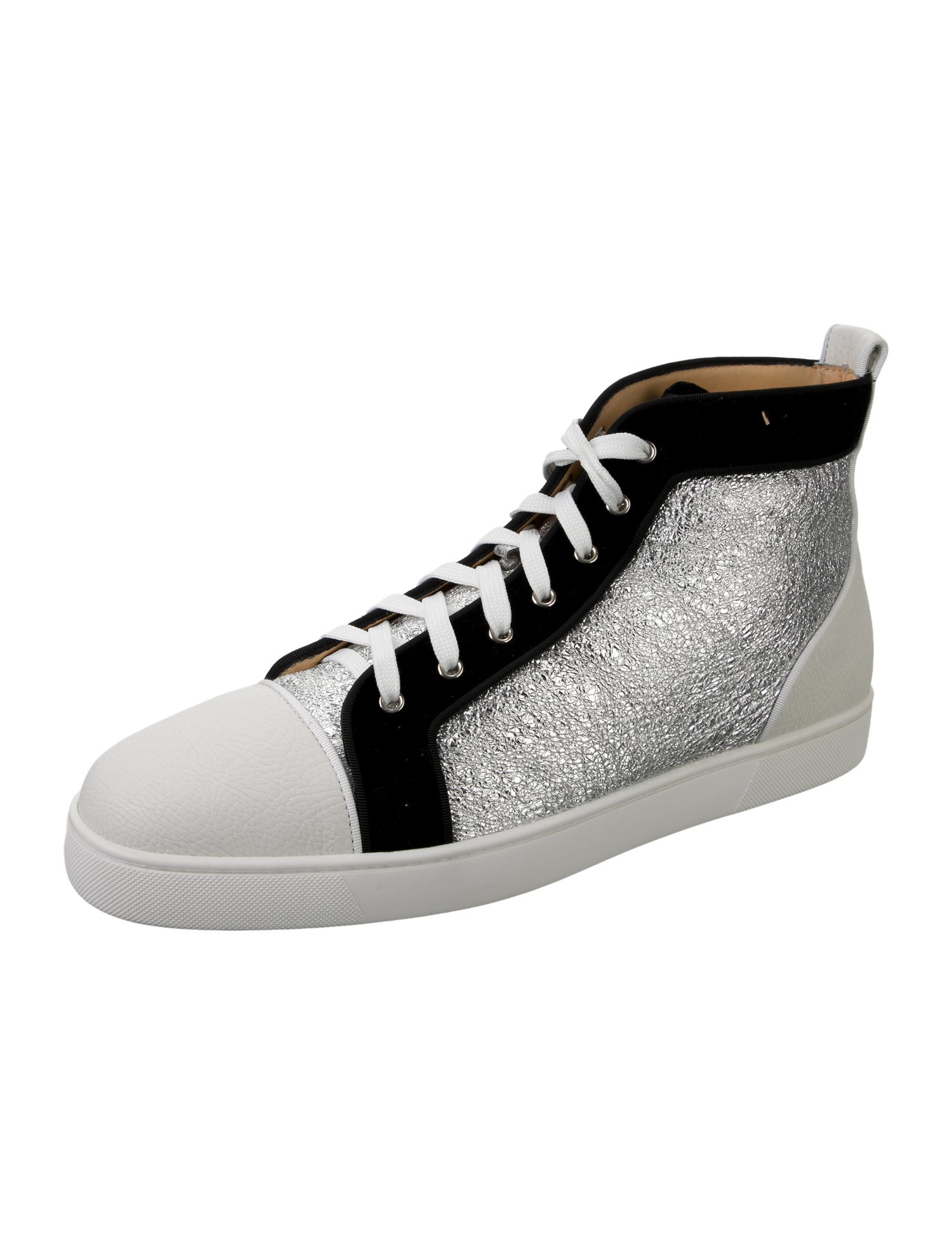 Christian Louboutin Leather Colorblock Pattern Sneakers