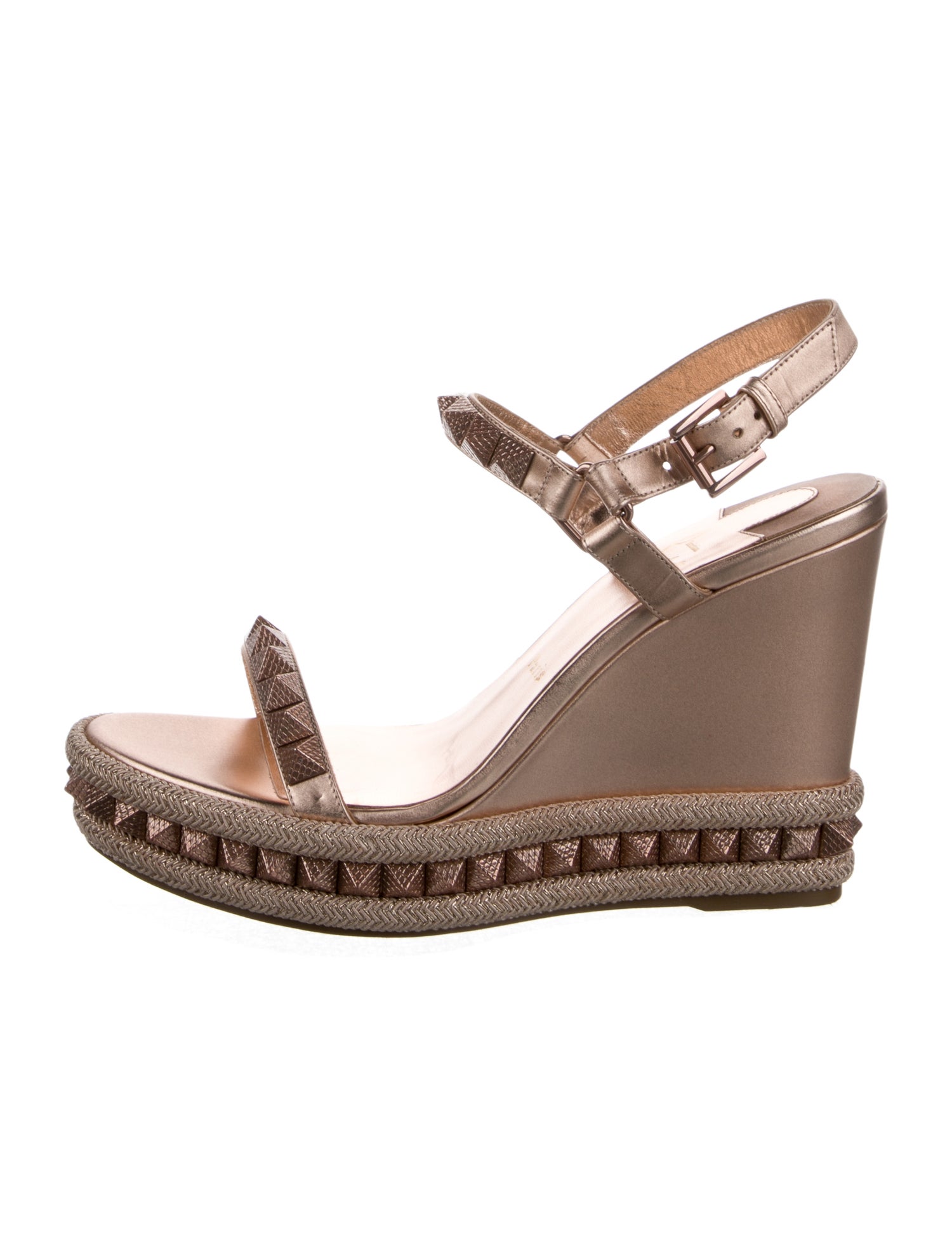 Christian Louboutin Patent Leather Studded Accents Espadrilles