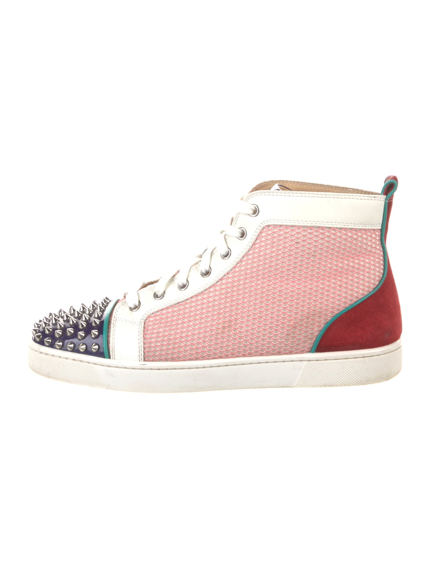 Christian Louboutin Spike Accents Mesh Sneakers