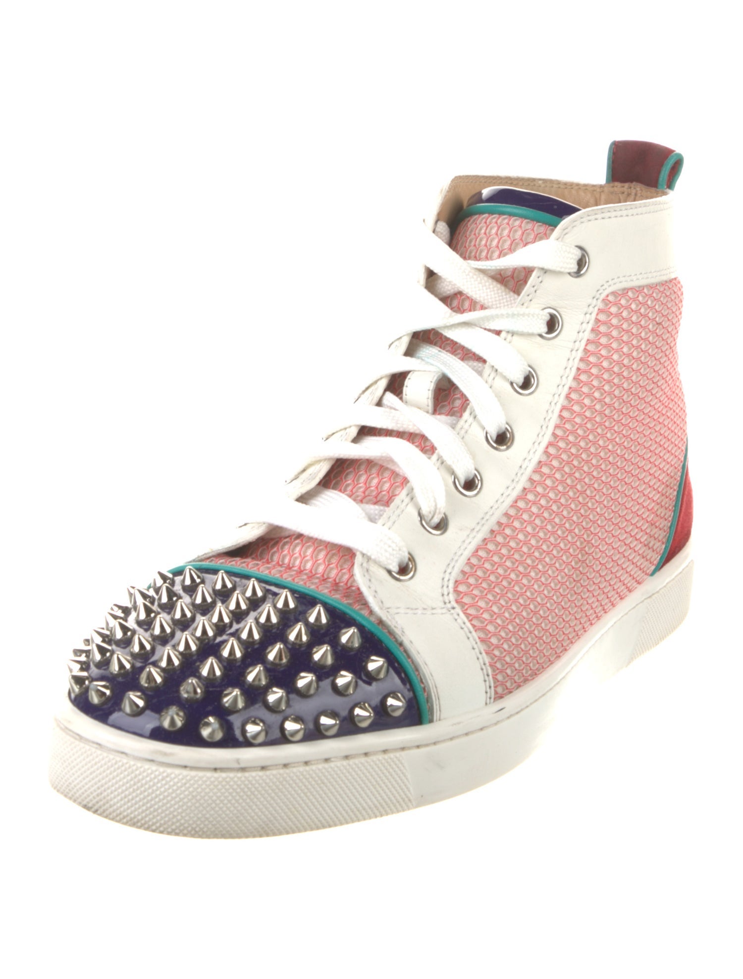 Christian Louboutin Spike Accents Mesh Sneakers