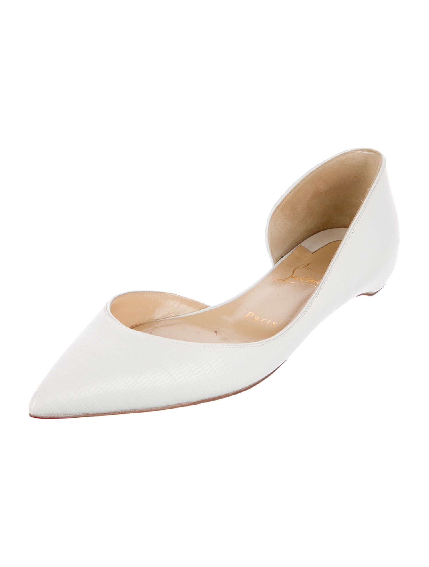 Christian Louboutin Embossed Leather D'Orsay Flats